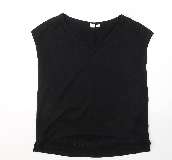 Gap Mens Black Polyester T-Shirt Size S V-Neck
