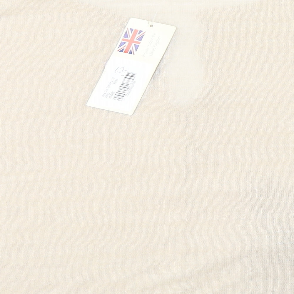 Onelife Womens Beige  Viscose Jersey T-Shirt Size S V-Neck
