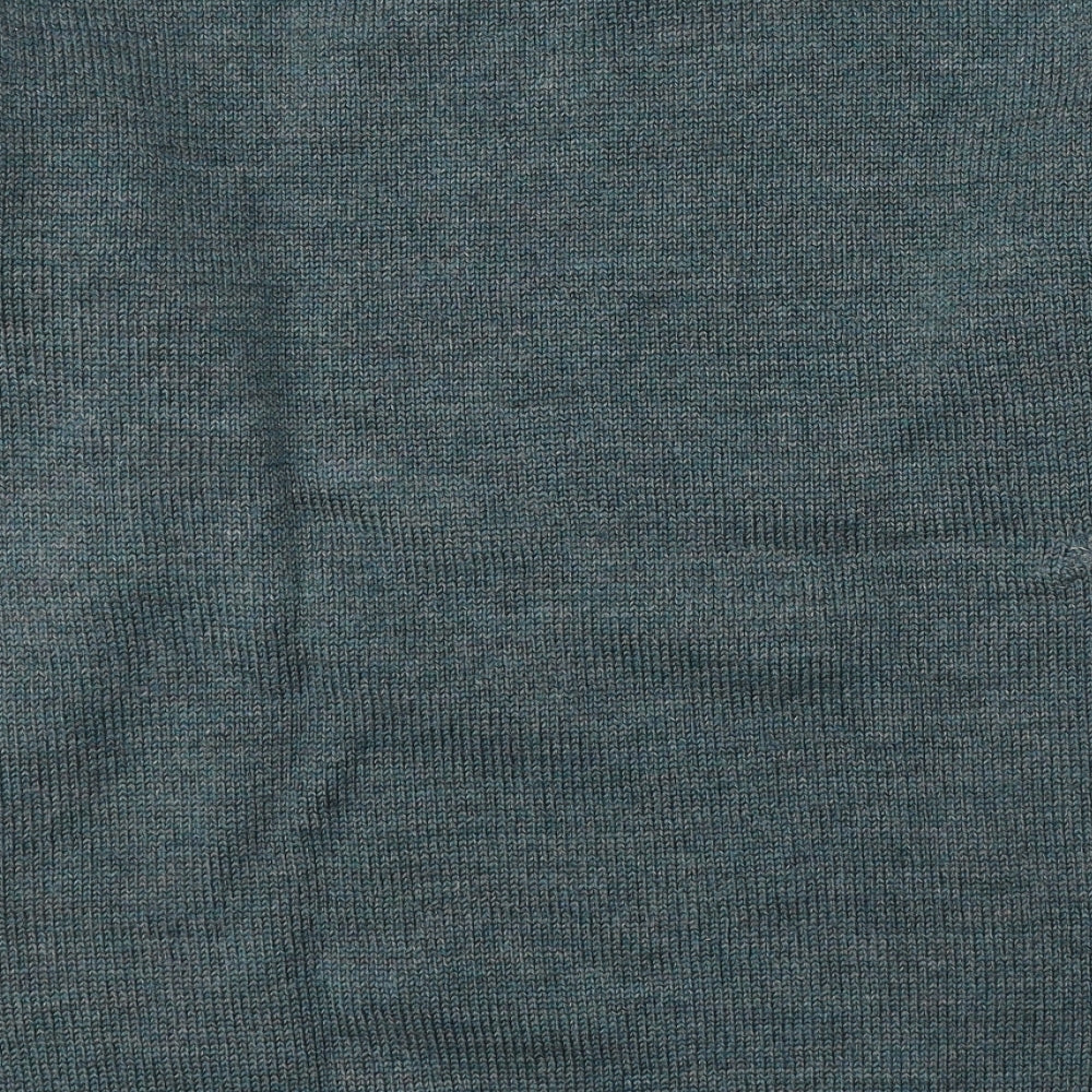 Woolovers Mens Green Round Neck  Wool Pullover Jumper Size L