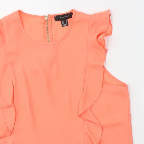 Atmosphere Womens Pink  Polyester Basic Blouse Size 14 Round Neck
