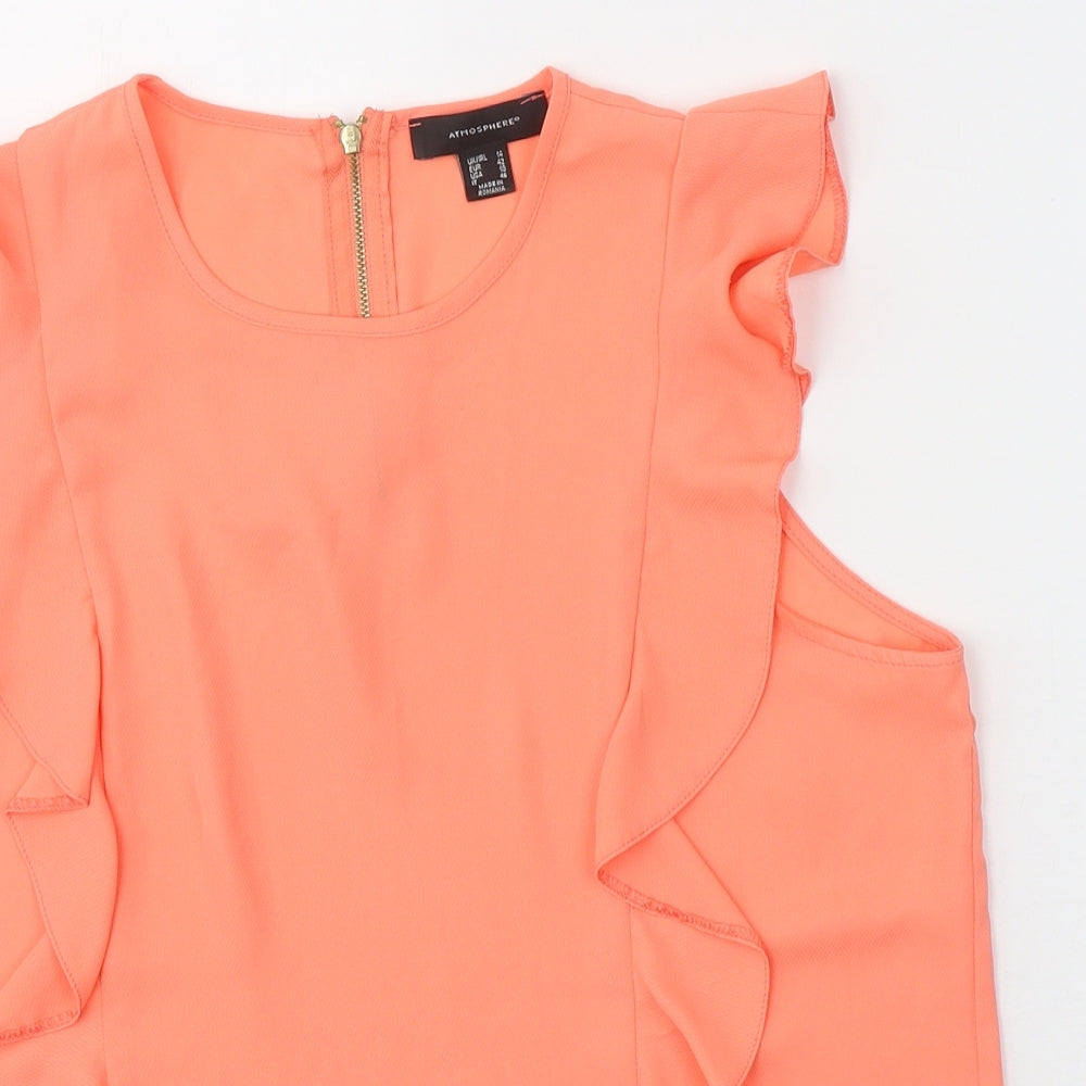 Atmosphere Womens Pink  Polyester Basic Blouse Size 14 Round Neck