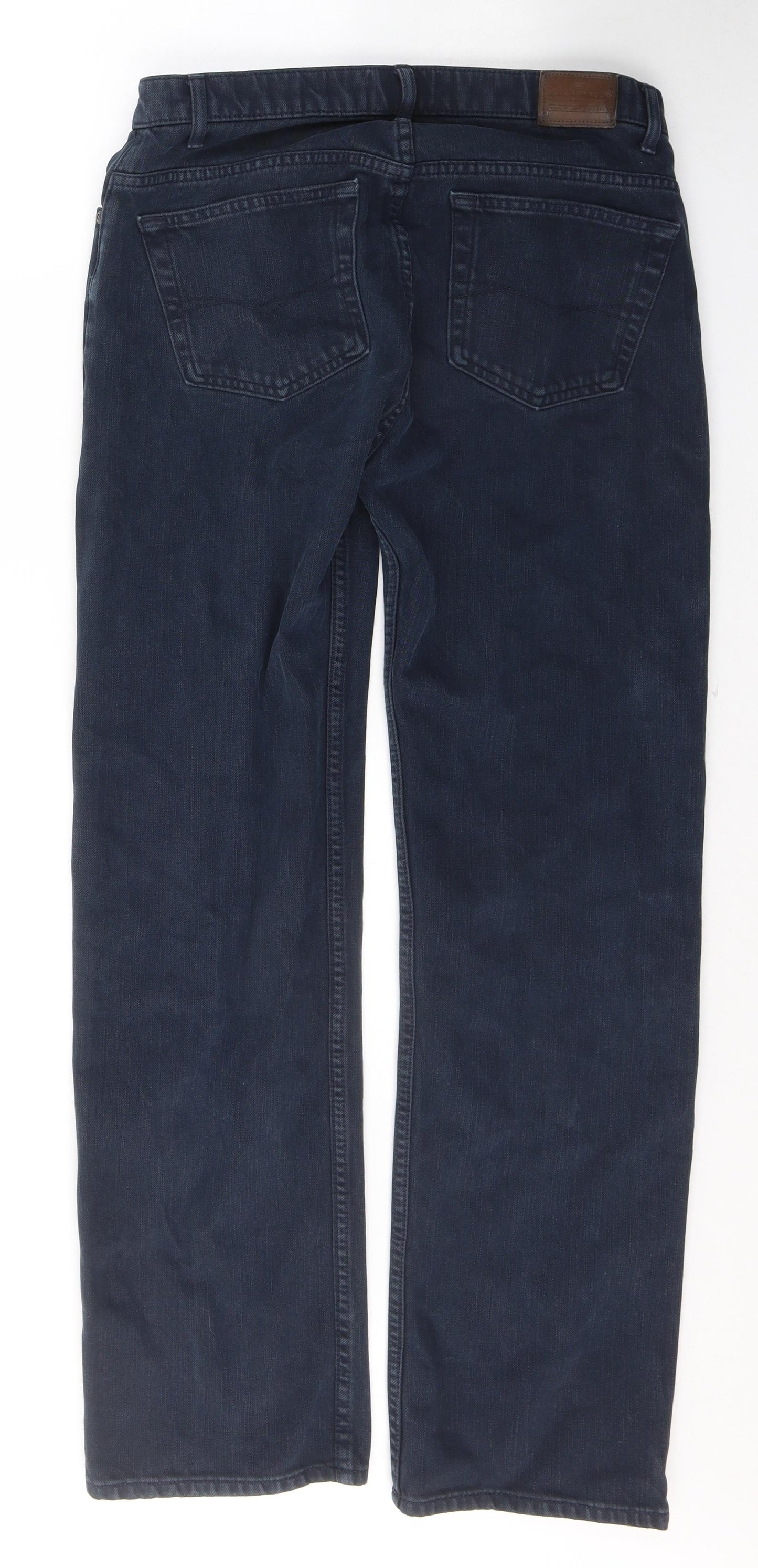 Blue Harbour Womens Blue  Cotton Straight Jeans Size 32 L31 in Regular Button