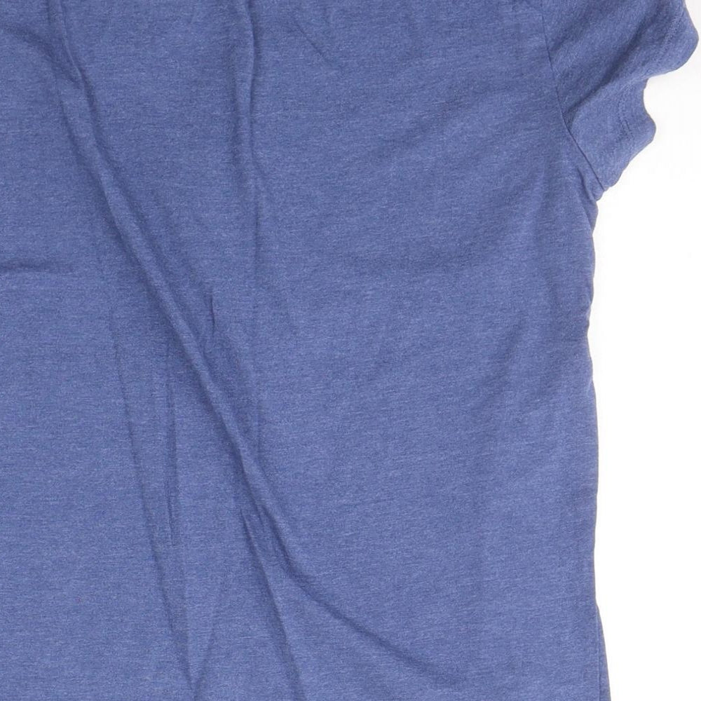 Disney Girls Blue  Cotton Basic T-Shirt Size 12-13 Years Round Neck Pullover - Minnie mouse