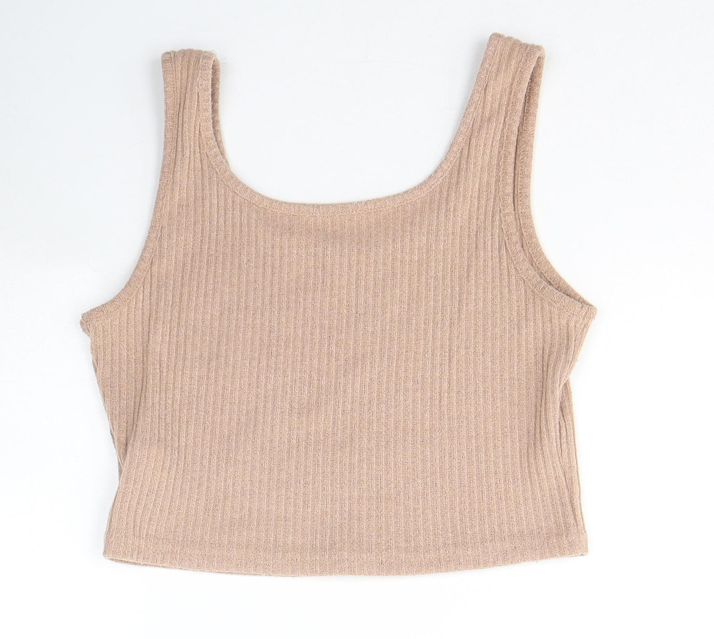 SheIn Womens Brown  Cotton Cropped Tank Size L Round Neck