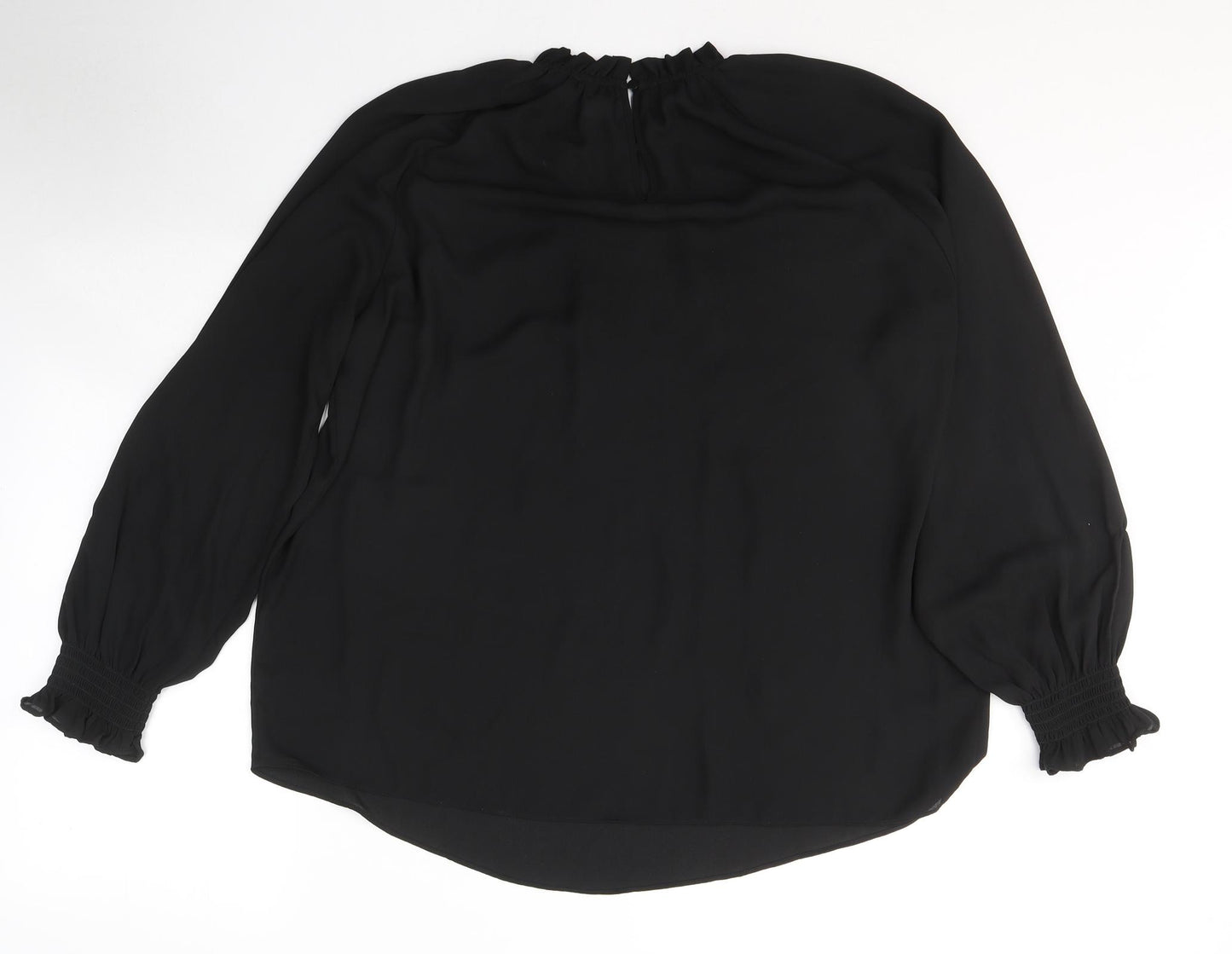 Primark Womens Black  Polyester Basic Blouse Size 14 Round Neck