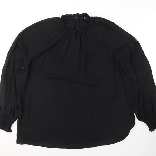Primark Womens Black  Polyester Basic Blouse Size 14 Round Neck