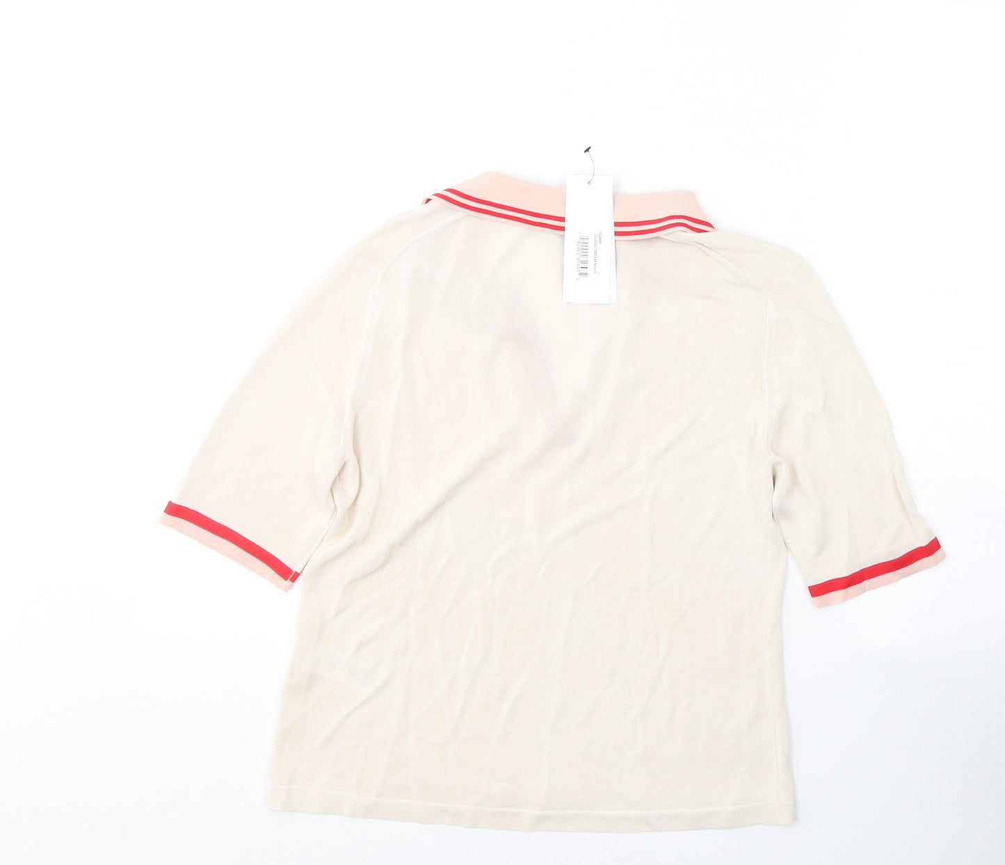 French Connection Womens Beige  Viscose Basic T-Shirt Size L V-Neck