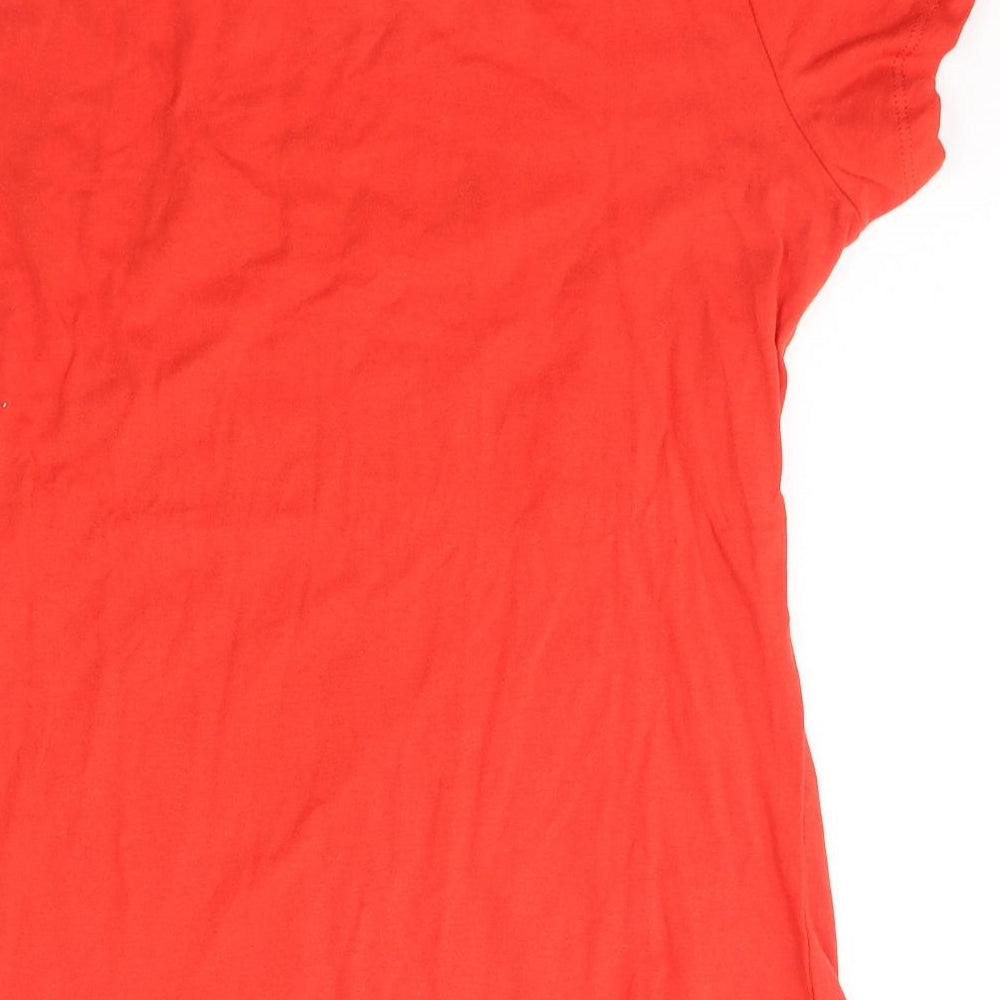 Atmosphere Womens Red  Cotton Basic T-Shirt Size 16 Round Neck - Christmas