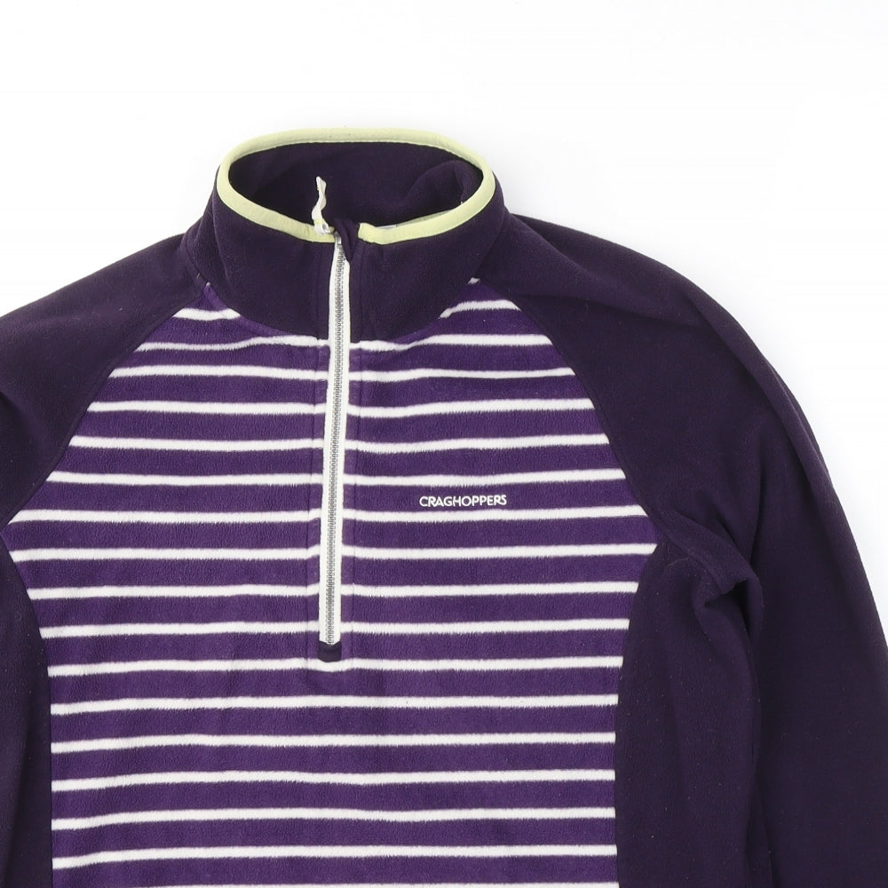 Craghoppers Womens Purple Striped Polyester Pullover Sweatshirt Size 14  Pullover