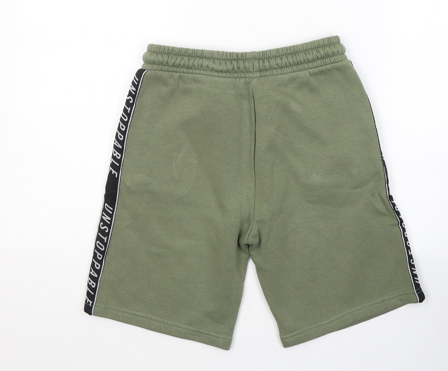 George  Boys Green  Polyester Sweat Shorts Size 11-12 Years  Regular Tie
