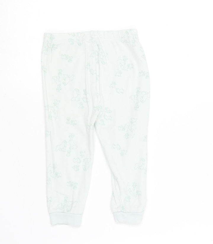 George Baby Green Geometric Cotton Jogger Leggings Size 12-18 Months   - Disney