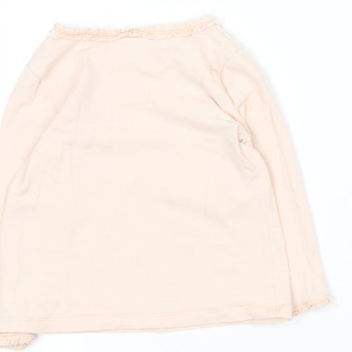H&M Girls Pink  Cotton Basic T-Shirt Size 12-18 Months Round Neck