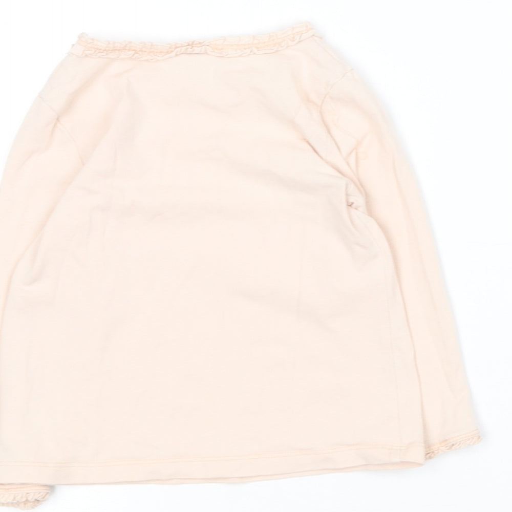 H&M Girls Pink  Cotton Basic T-Shirt Size 12-18 Months Round Neck