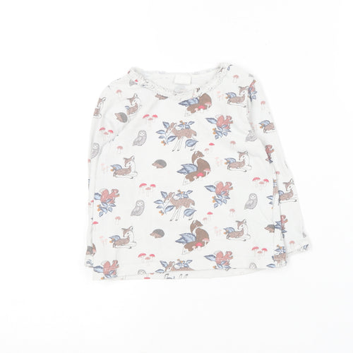 H&M Baby Multicoloured Geometric Cotton Basic T-Shirt Size 12-18 Months Round Neck  - Animal print