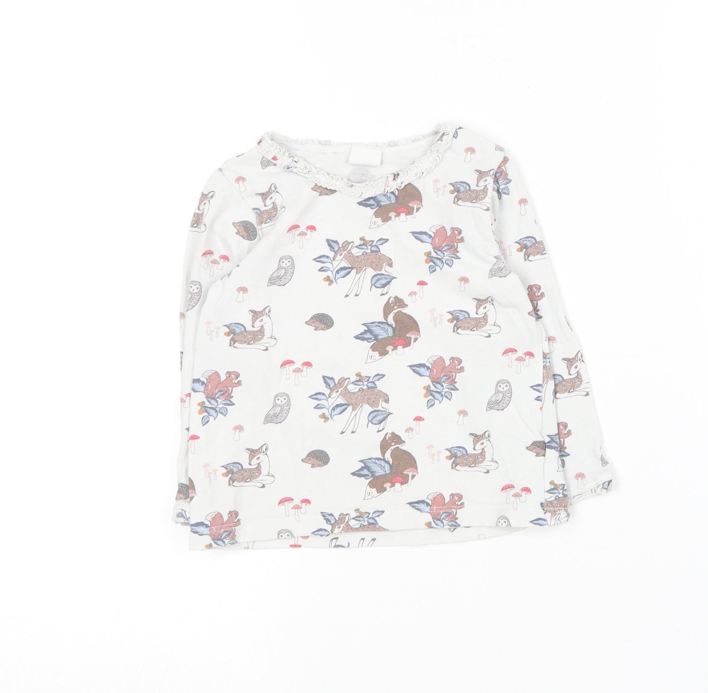 H&M Baby Multicoloured Geometric Cotton Basic T-Shirt Size 12-18 Months Round Neck  - Animal print