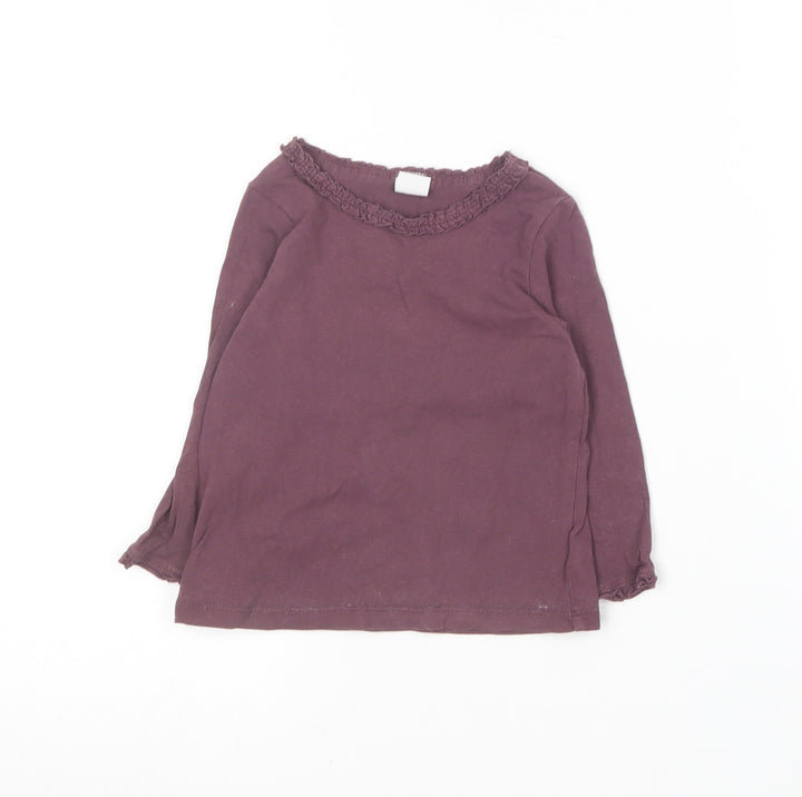 H&M Baby Purple  Cotton Basic T-Shirt Size 12-18 Months Round Neck