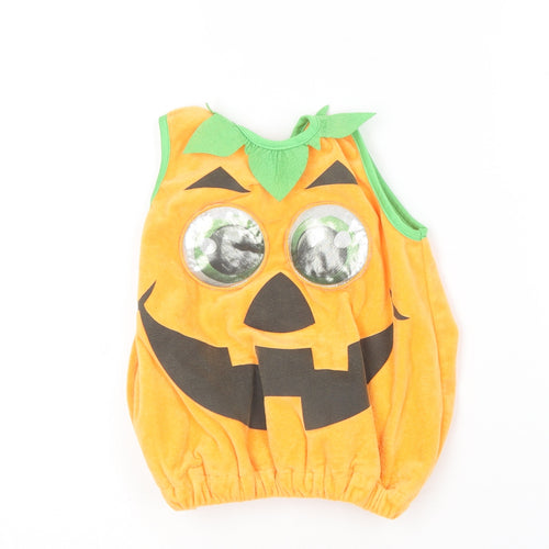 Morrisons Baby Orange  Polyester Basic T-Shirt Size 12-18 Months Round Neck  - Pumpkin Costume