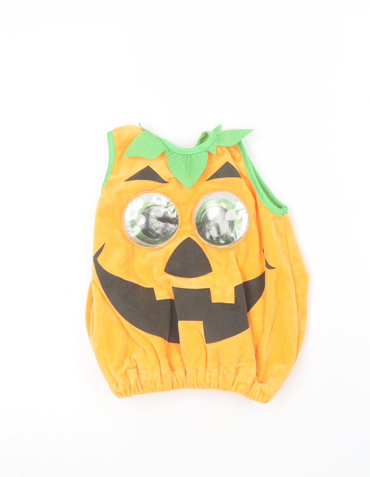 Morrisons Baby Orange Polyester Basic T-Shirt Size 12-18 Months Round Neck - Pumpkin Costume