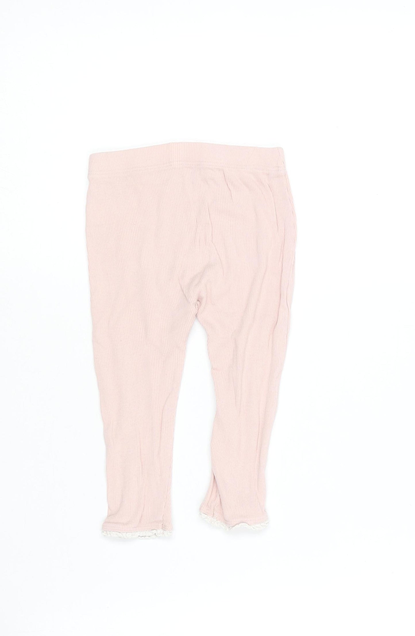 George Baby Pink  Cotton Jogger Leggings Size 9-12 Months