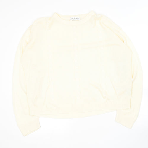 Berkertex Womens Yellow Round Neck  Acrylic Pullover Jumper Size 18