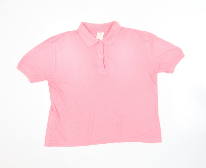 Littlewoods Womens Pink  Polyester Basic Polo Size 16 Collared