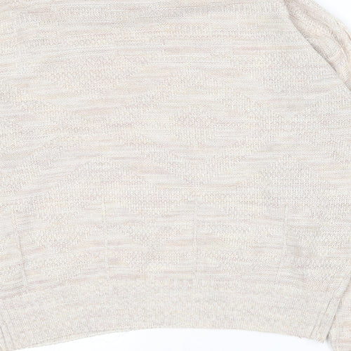 Preworn Womens Beige Round Neck  Acrylic Pullover Jumper Size L