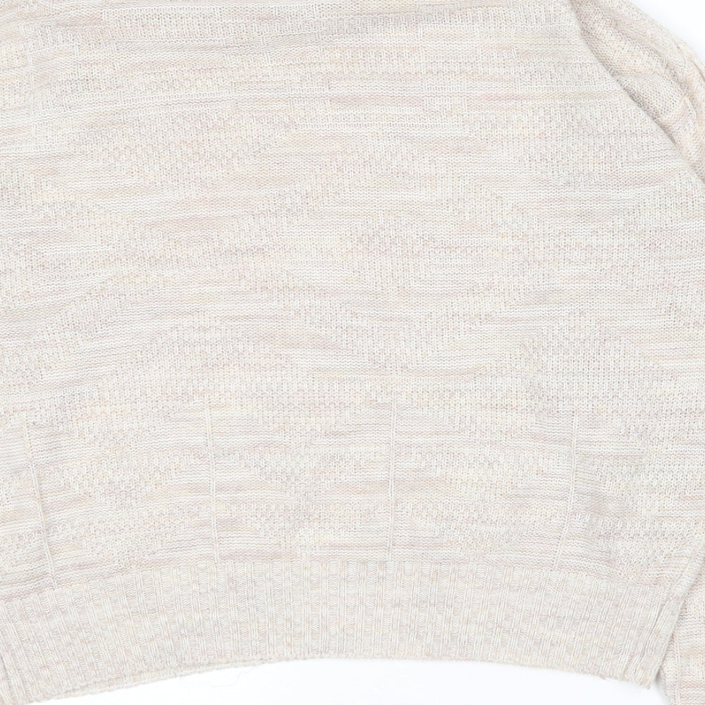 Preworn Womens Beige Round Neck  Acrylic Pullover Jumper Size L