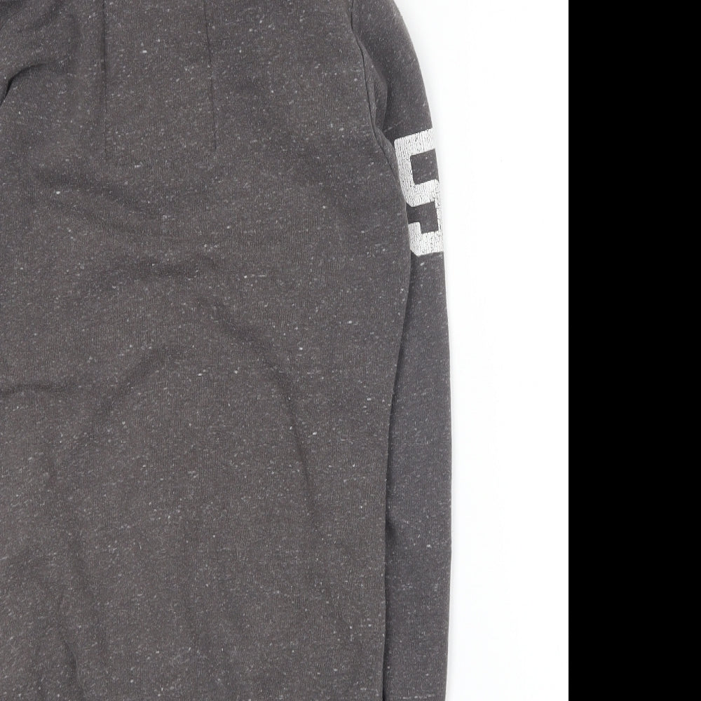 Superdry Mens Grey  Cotton Full Zip Hoodie Size XS