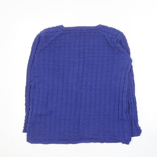 ESMARA Womens Blue Round Neck  Cotton Pullover Jumper Size L