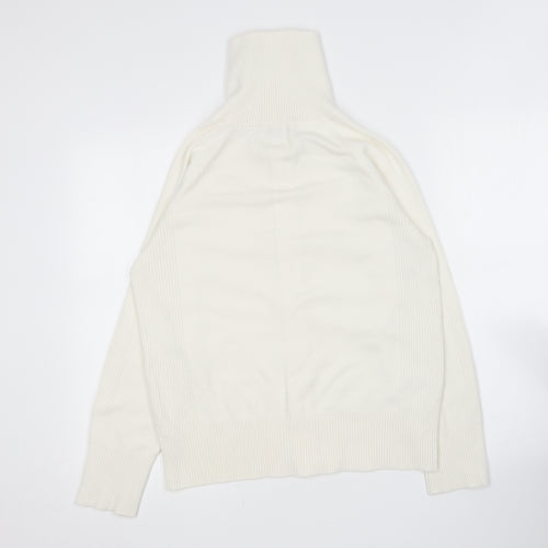 George Womens Ivory Collared  Acrylic Full Zip Jumper Size 16