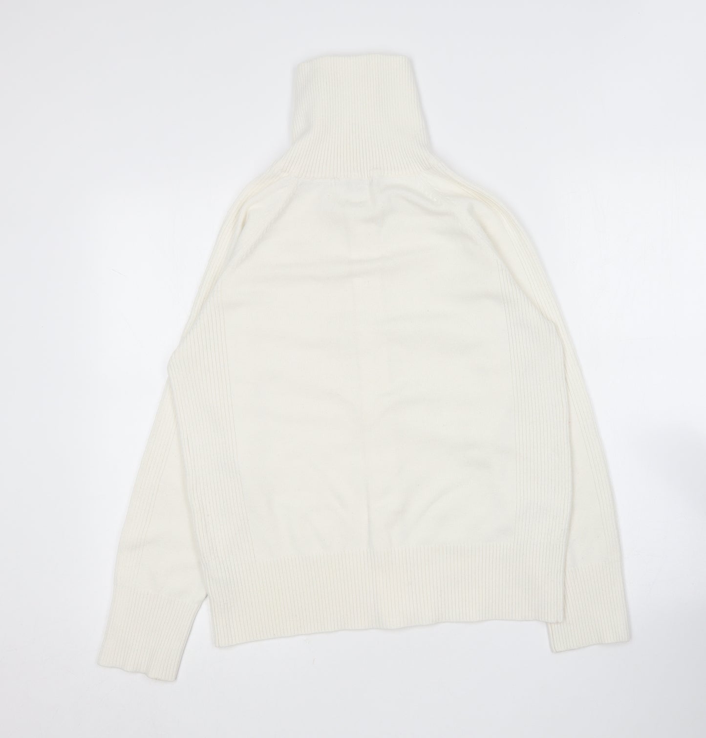 George Womens Ivory Collared  Acrylic Full Zip Jumper Size 16