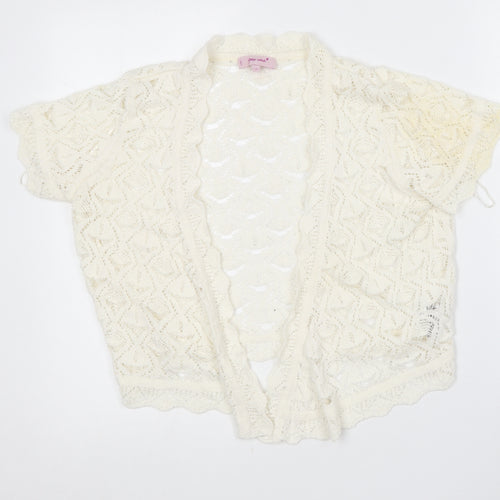 Per Una Womens Ivory V-Neck  Acrylic Cardigan Jumper Size 14