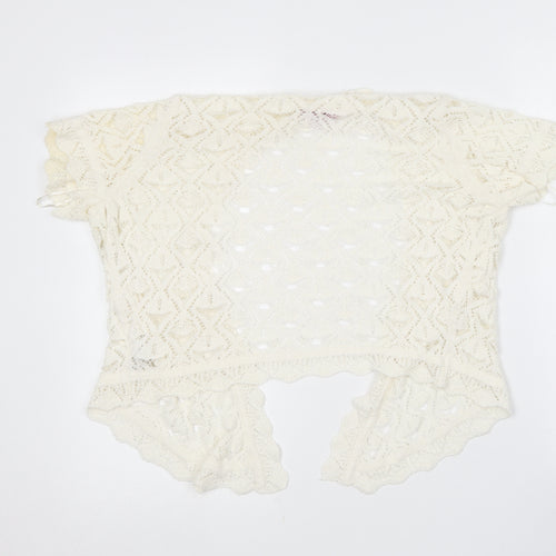 Per Una Womens Ivory V-Neck  Acrylic Cardigan Jumper Size 14