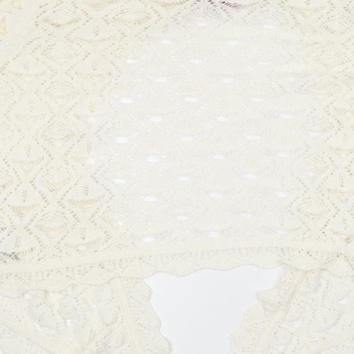 Per Una Womens Ivory V-Neck  Acrylic Cardigan Jumper Size 14