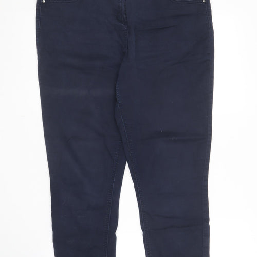 The Collection Womens Blue  Cotton Jegging Trousers Size 16 L25.5 in Regular