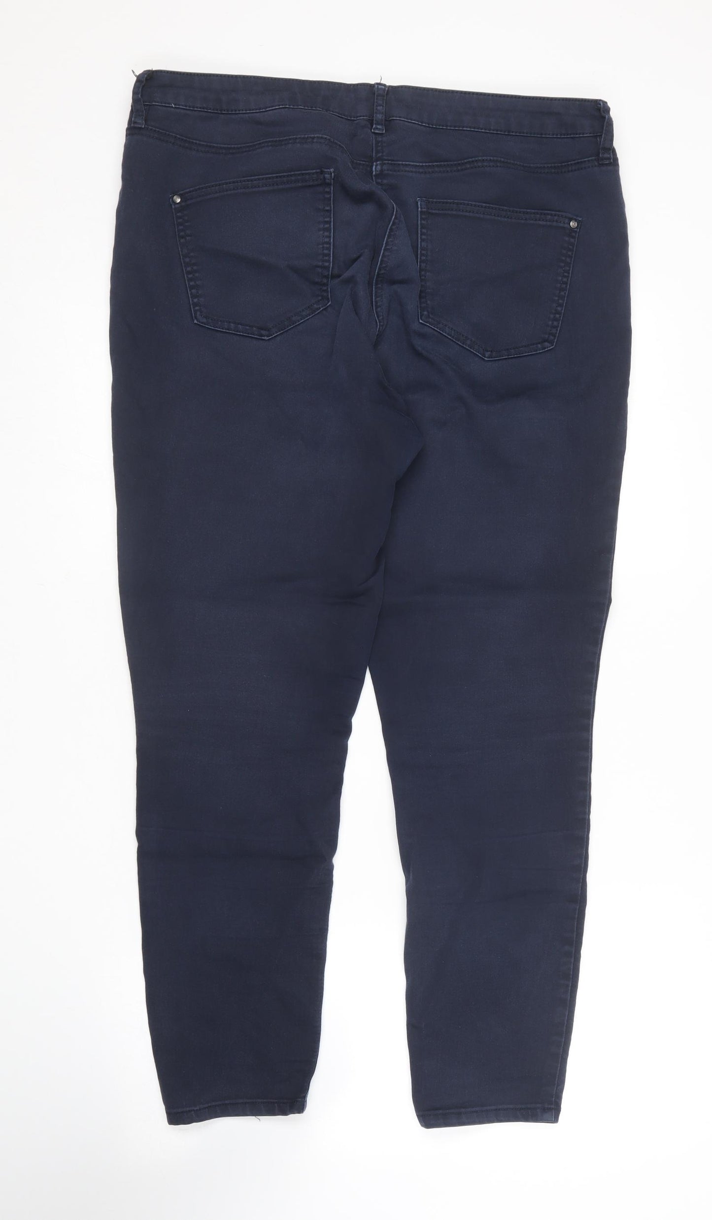 The Collection Womens Blue  Cotton Jegging Trousers Size 16 L25.5 in Regular