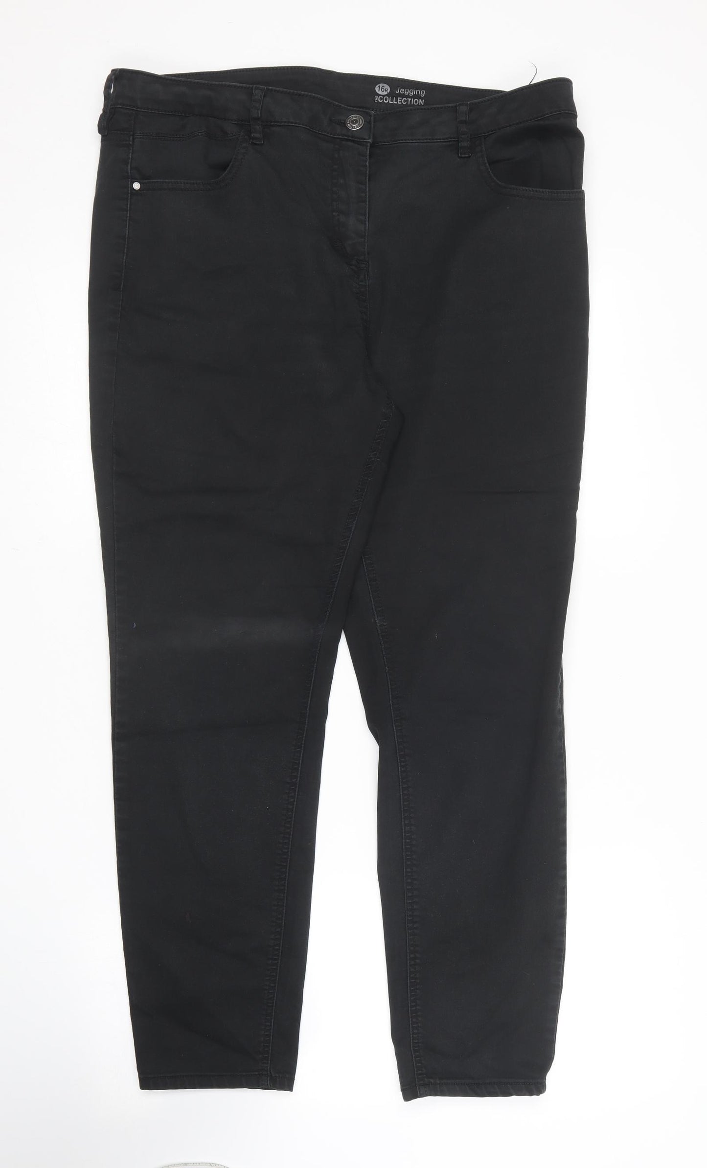 Debenhams Womens Black  Cotton Jegging Trousers Size 16 L26 in Regular