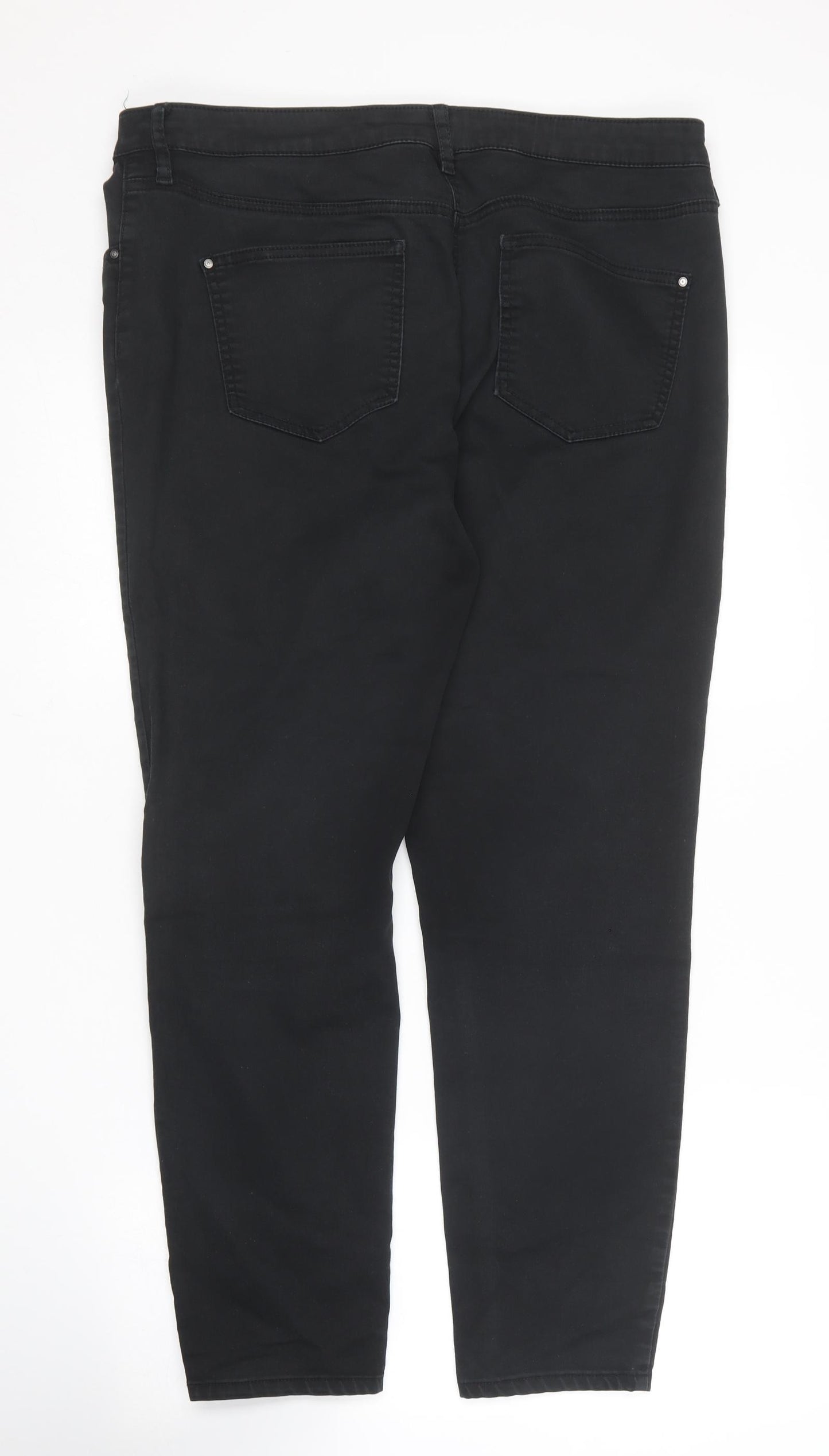 Debenhams Womens Black  Cotton Jegging Trousers Size 16 L26 in Regular
