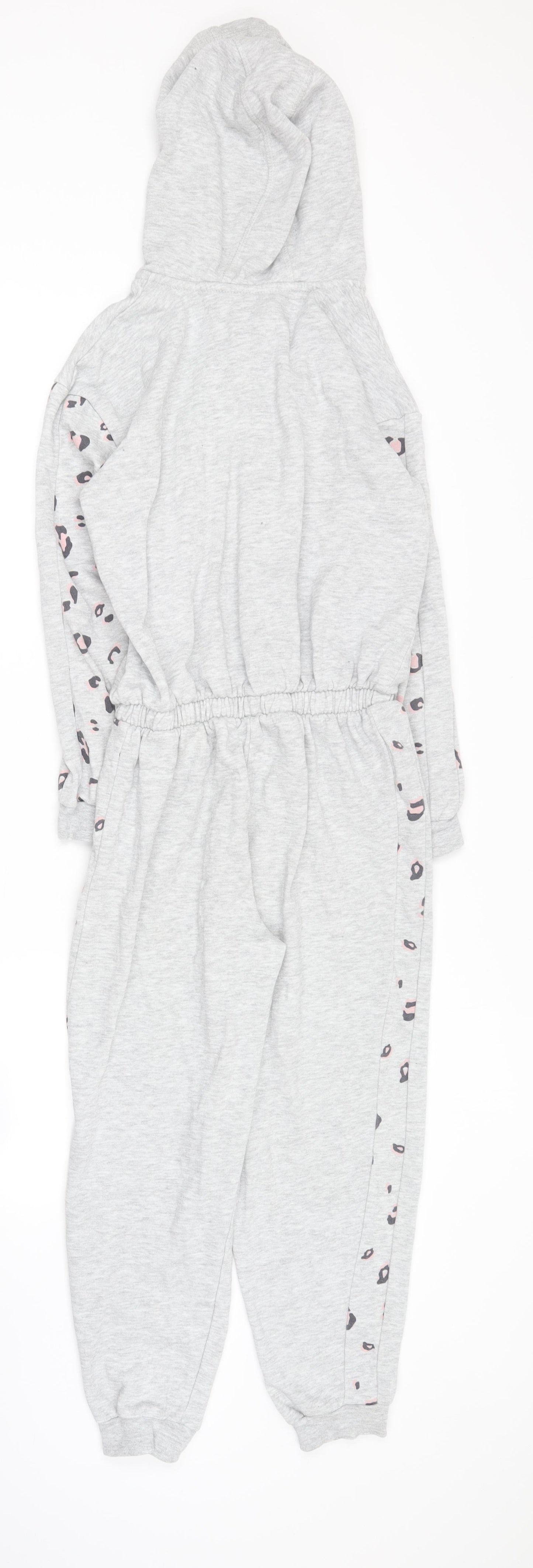 George Girls Grey Solid Cotton Top One Piece Size 9-10 Years