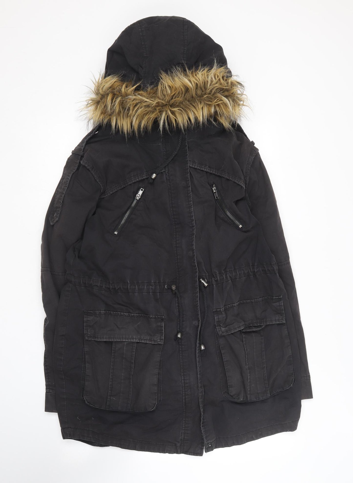 ASOS Womens Black   Parka Coat Size 12