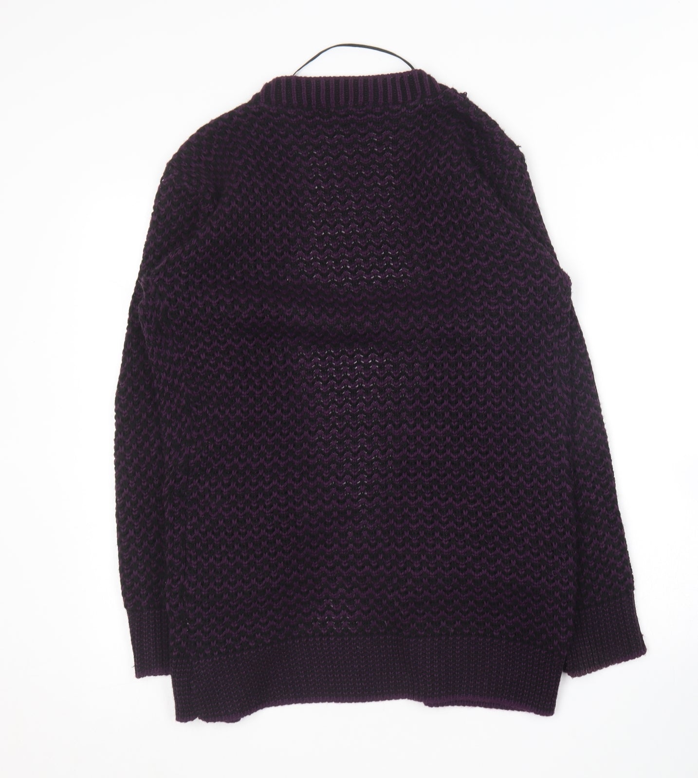 Glimpse  Womens Purple Collared  Acrylic Cardigan Jumper Size S