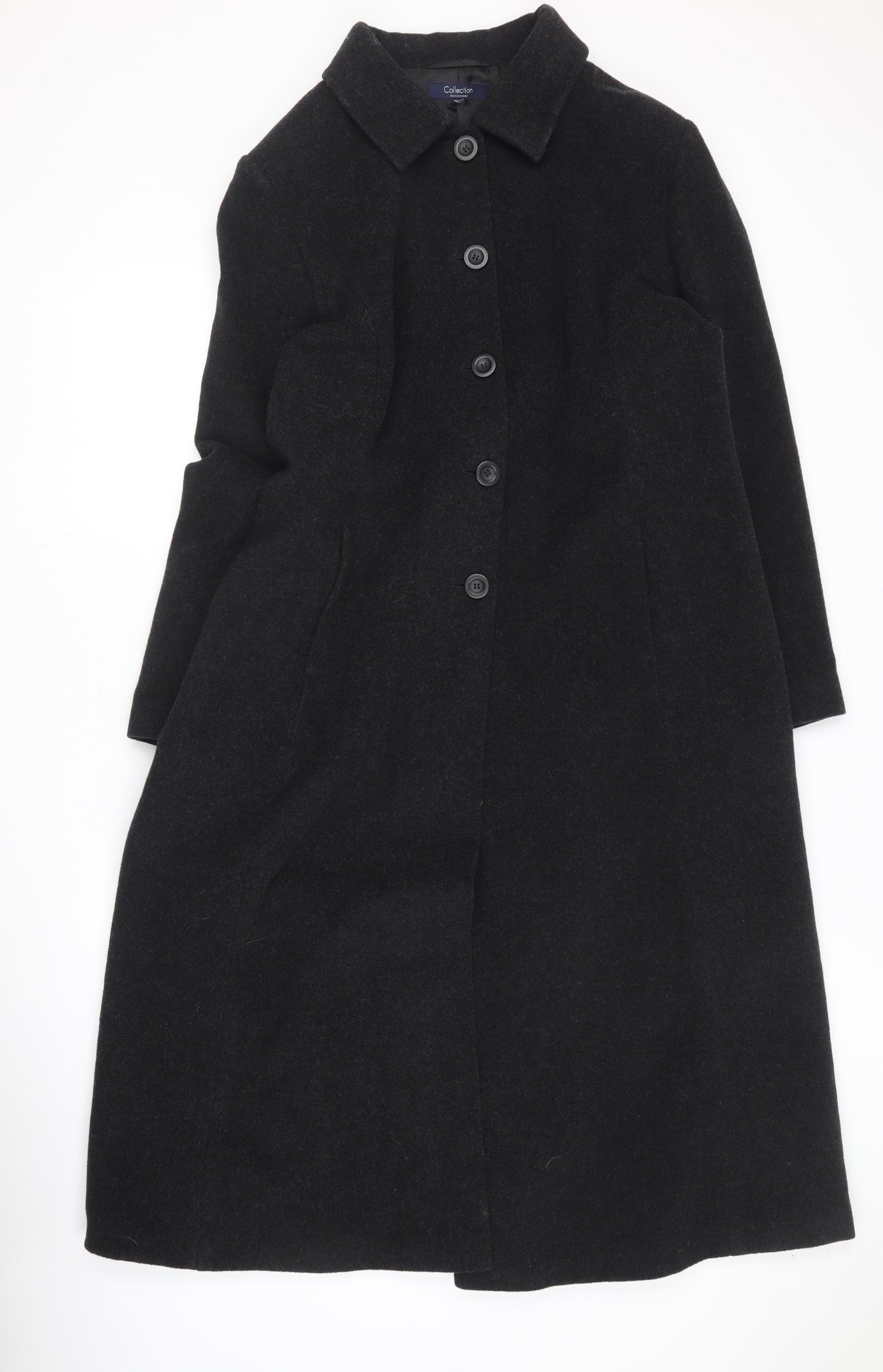 Debenhams Womens Black   Overcoat Coat Size 20