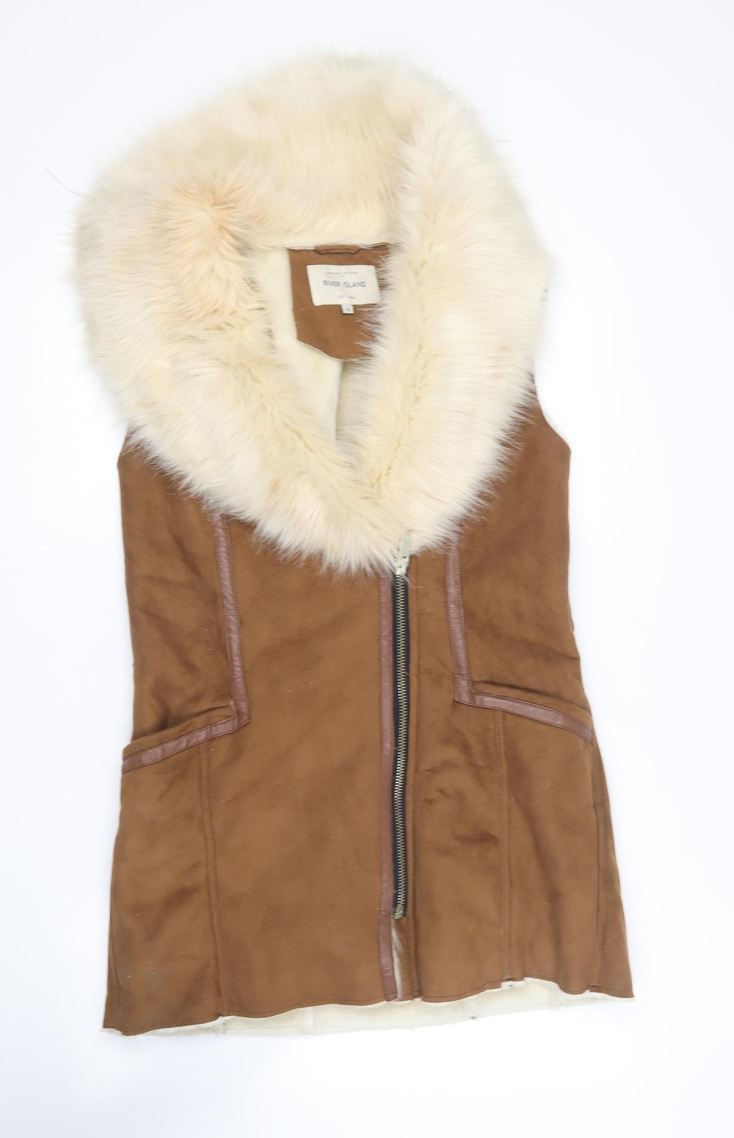 River Island Womens Brown   Gilet Jacket Size 10