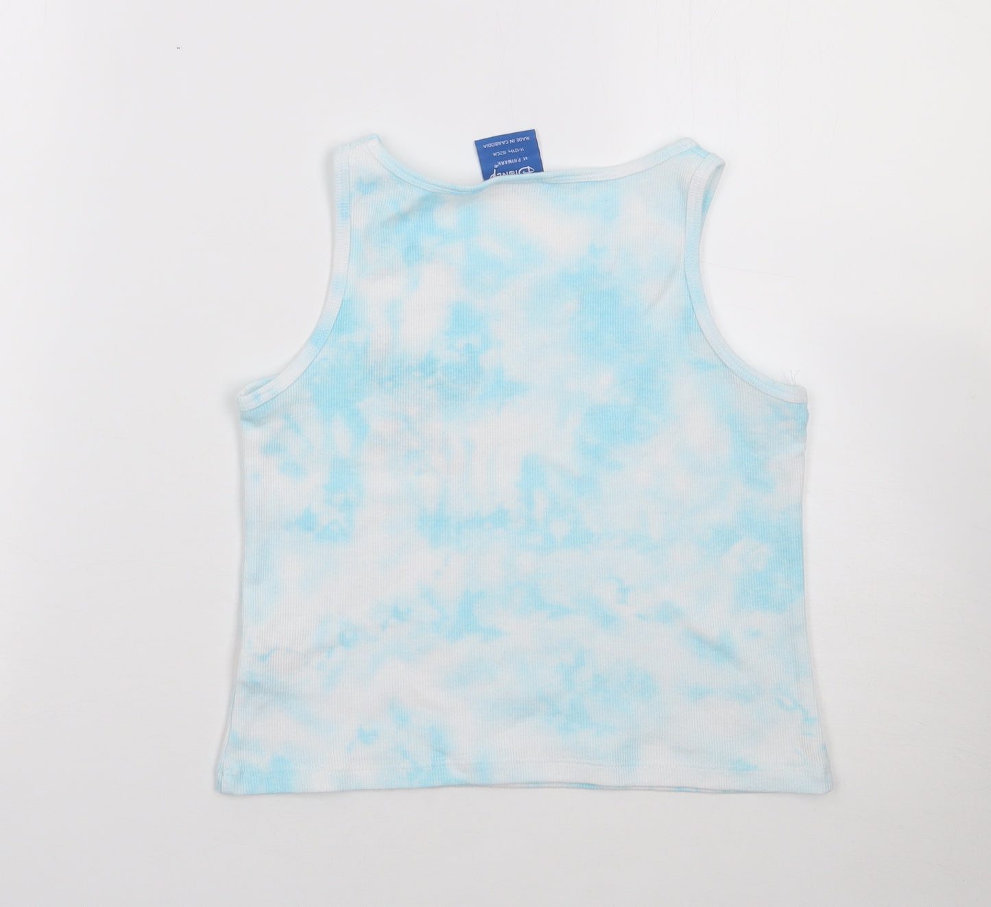 Primark Girls Blue  Cotton Jersey Tank Size 11-12 Years Round Neck Pullover - Stitch