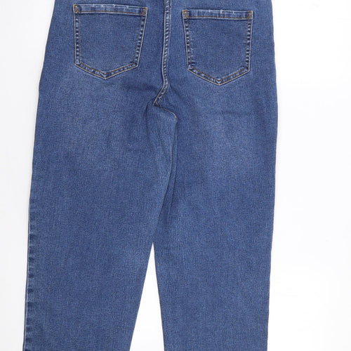 Papaya Womens Blue  Cotton Cropped Jeans Size 10 L21 in Regular Zip