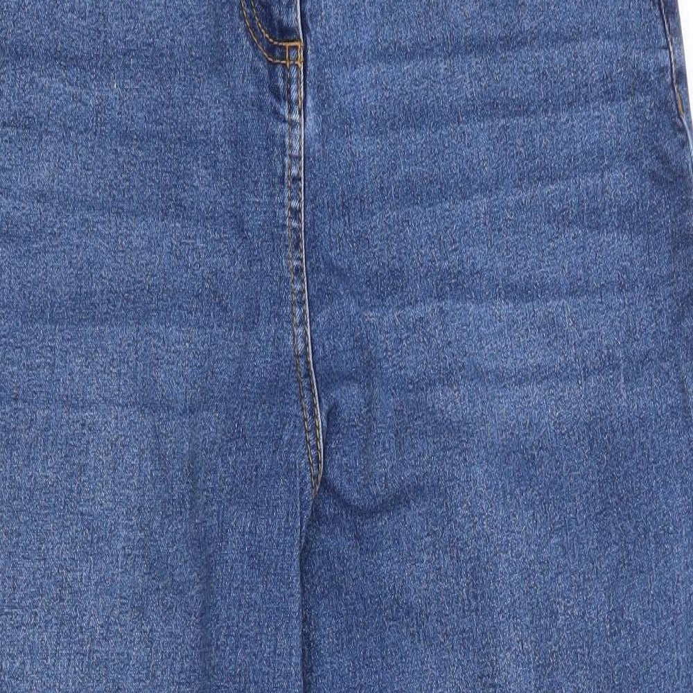 Papaya Womens Blue  Cotton Cropped Jeans Size 10 L21 in Regular Zip