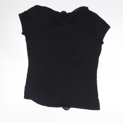 George Womens Black  Viscose Jersey T-Shirt Size 16 Crew Neck