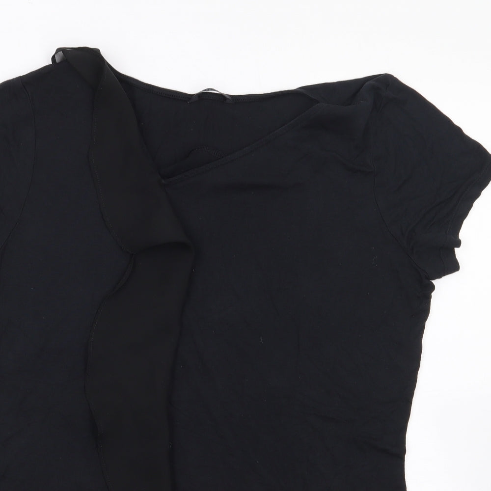 George Womens Black  Viscose Jersey T-Shirt Size 16 Crew Neck