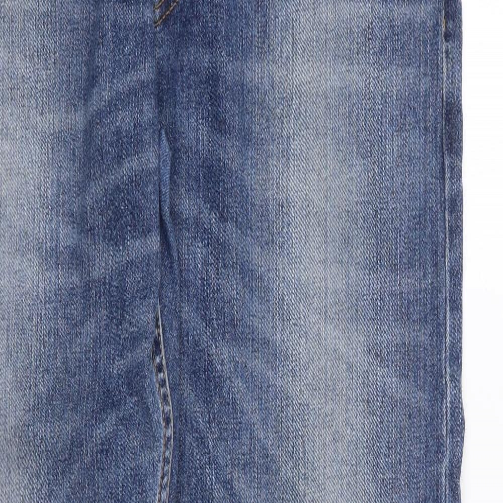 Lee Mens Blue  Cotton Straight Jeans Size 36 L31 in Regular Zip