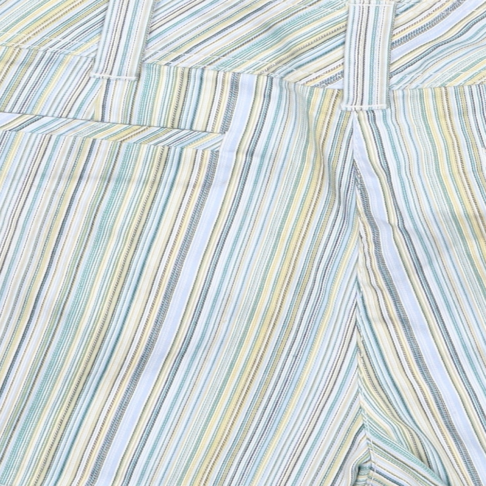 Next  Womens Multicoloured Striped Cotton Chino Shorts Size 14 L3 in Regular Button